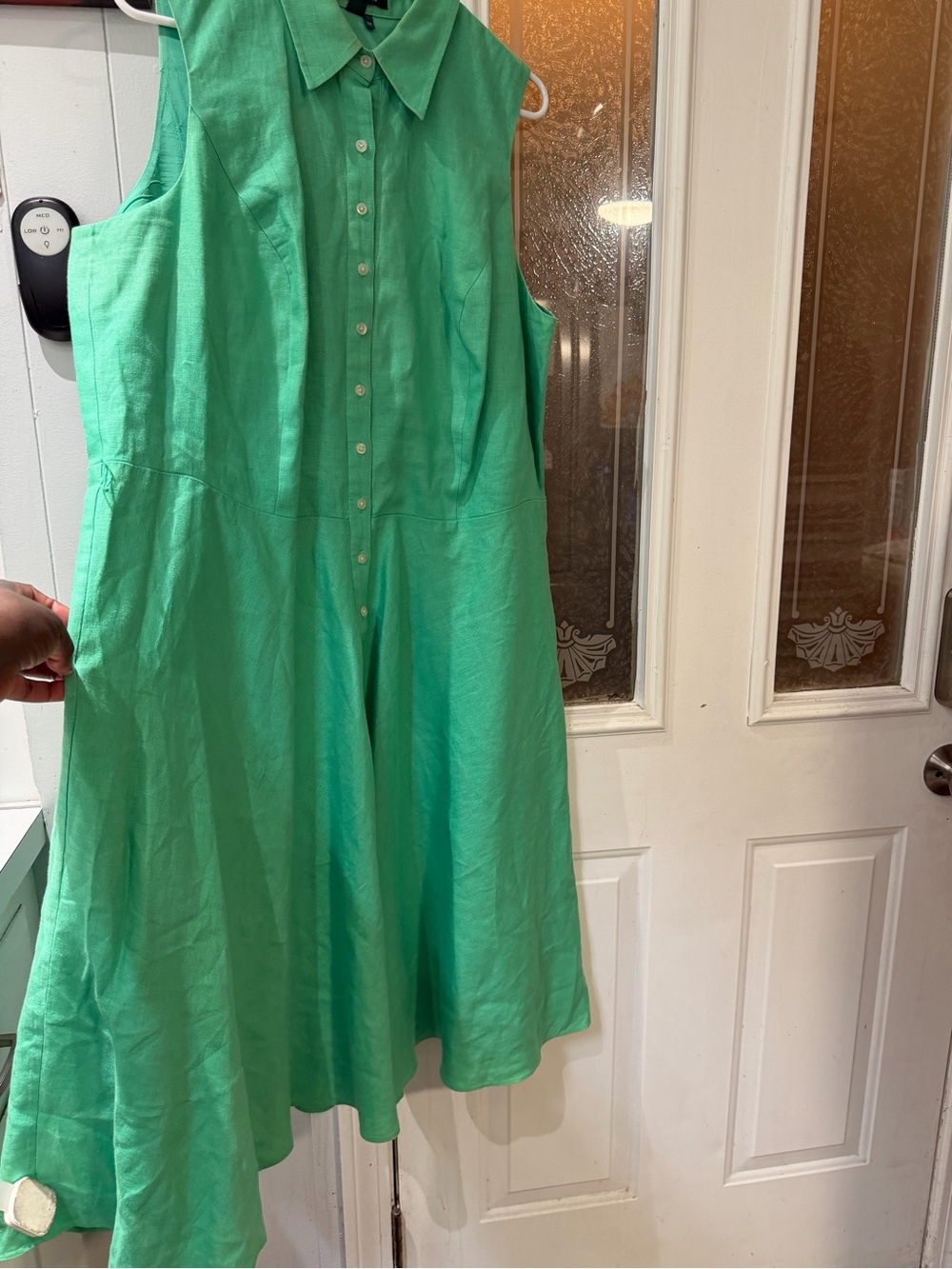 Ralph Lauren Linen Collared Top in Mint Green
